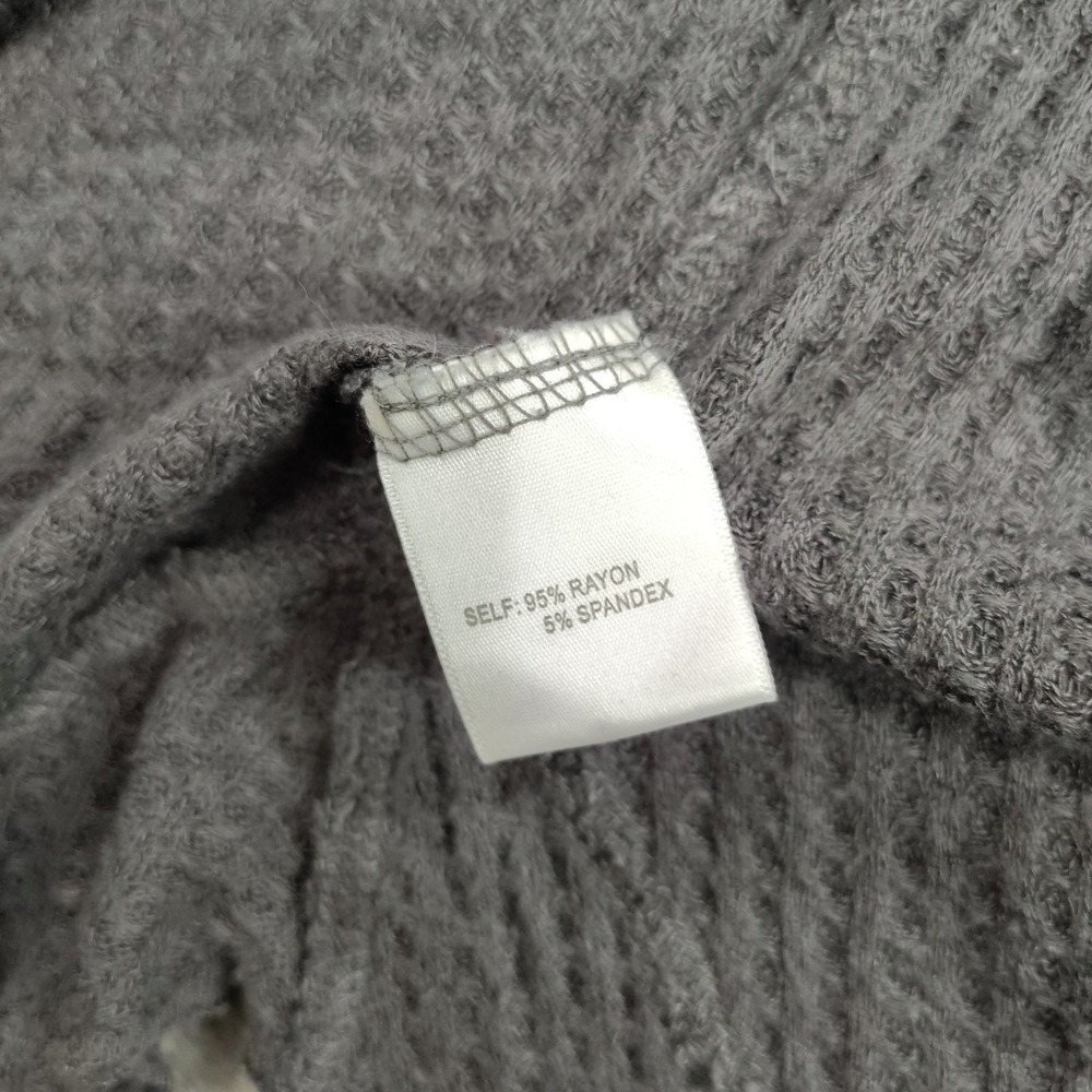 Jane & Delancey Top Womens L Tunic Gray Thermal Knit Asymmetric Hem Fairy Grunge - Picture 8 of 8